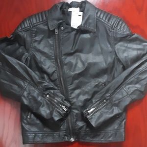 H&M Black Jacket for Girls(Faux Leather)